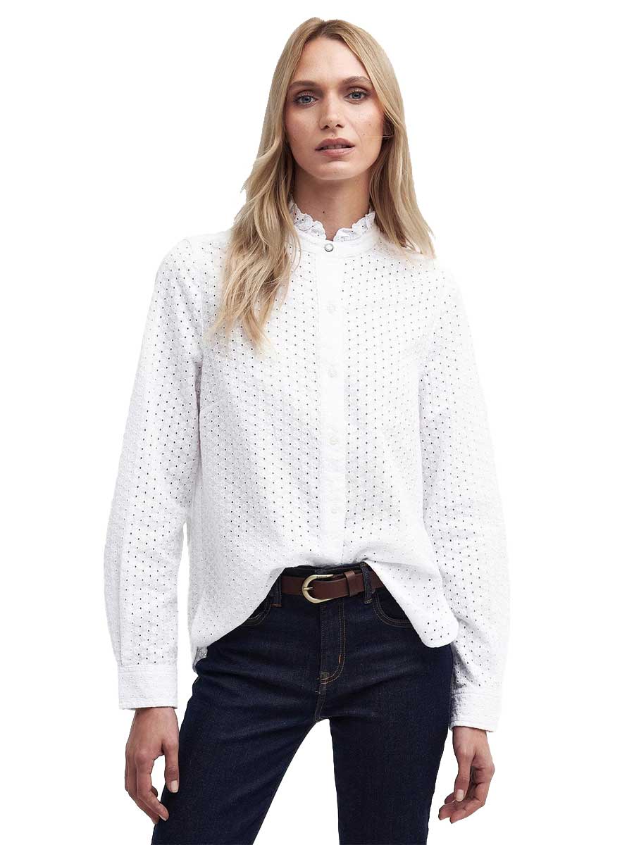 BARBOUR  Viola Broderie Shirt - Women's - Classic White
