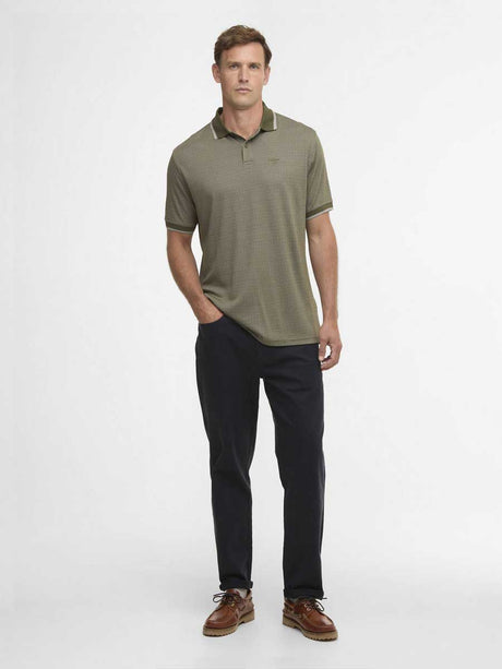 BARBOUR Weston Textured Polo Shirt - Mens - Mid Olive