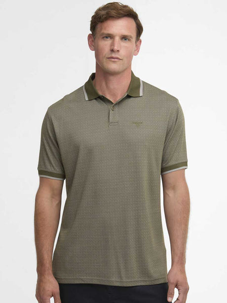 BARBOUR Weston Textured Polo Shirt - Mens - Mid Olive