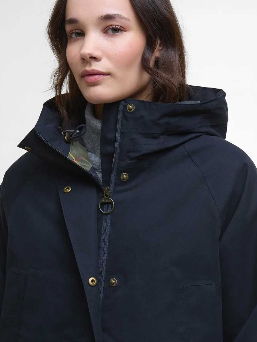 BARBOUR Winter Beadnell Waterproof Jacket - Women's - Deep Navy / Classic Tartan