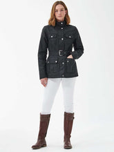 Load image into Gallery viewer, BARBOUR Winter Belted Utility Wax Jacket - Women&#39;s - Black
