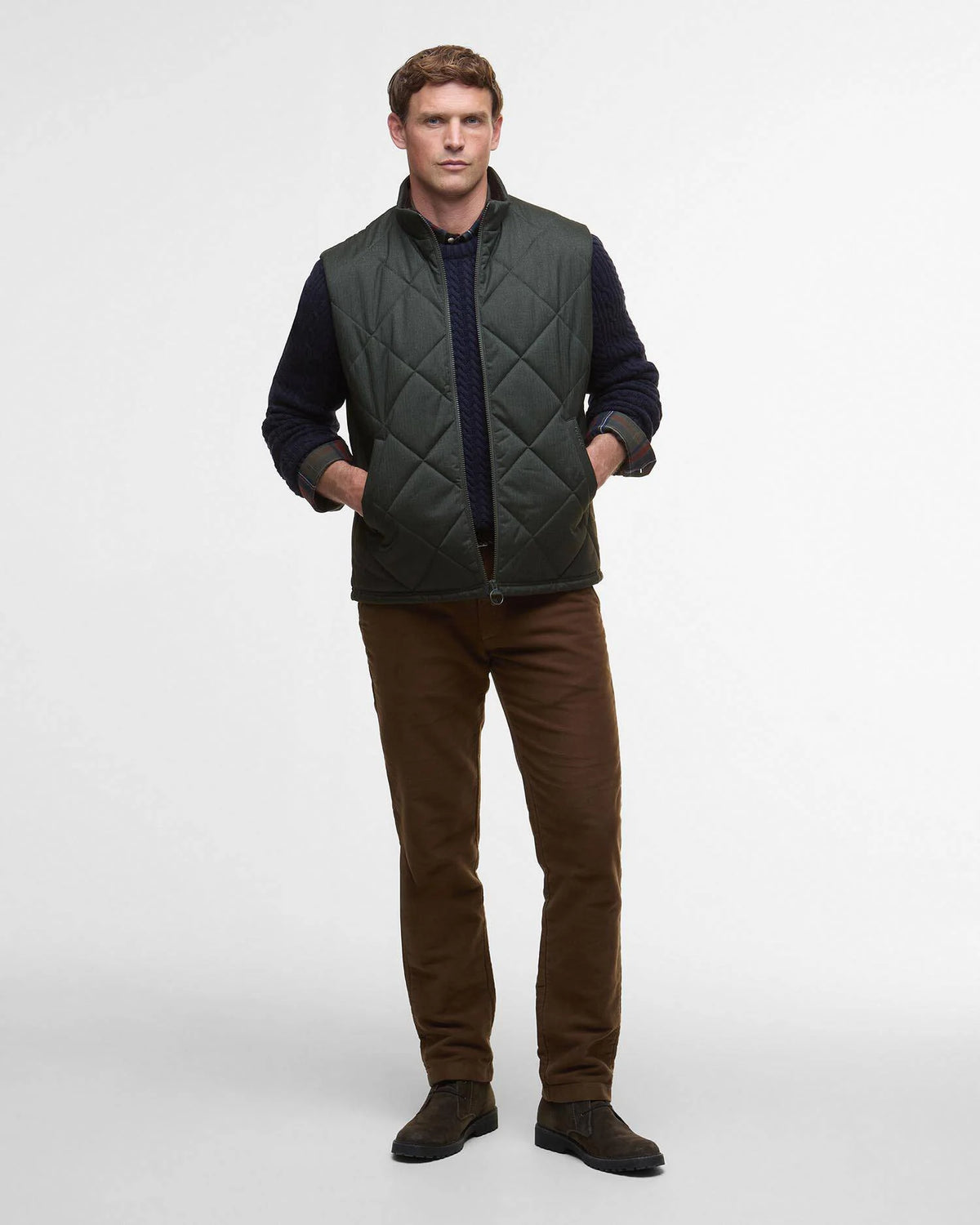 BARBOUR Winter Finn Gilet - Mens - Olive