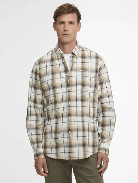 BARBOUR Witton Checked Regular Shirt - Mens - Whisper White