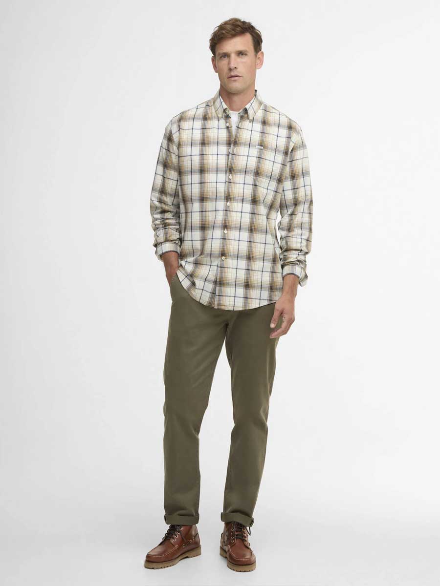 BARBOUR Witton Checked Regular Shirt - Mens - Whisper White