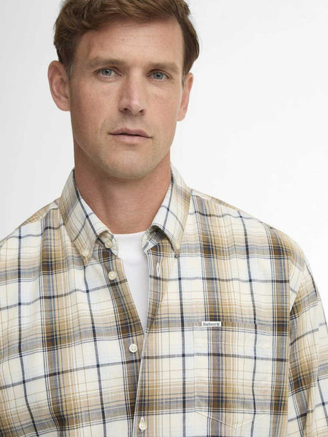 BARBOUR Witton Checked Regular Shirt - Mens - Whisper White