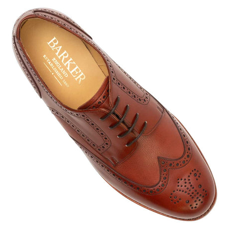 BARKER Athlone Shoes – Mens Oxford – Redwood Calf Cervo