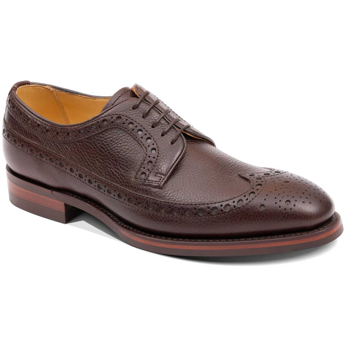 BARKER Calvay Shoes - Mens Country Brogues - Dark Brown Grain