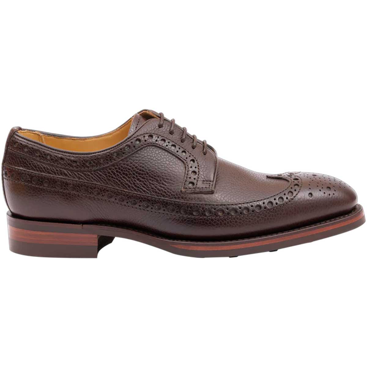 BARKER Calvay Shoes - Mens Country Brogues - Dark Brown Grain