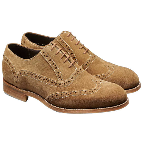 BARKER Grant Shoes - Mens Brogues - Cola Suede