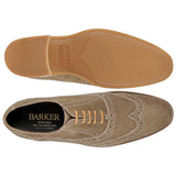 BARKER Grant Shoes - Mens Brogues - Taupe Suede