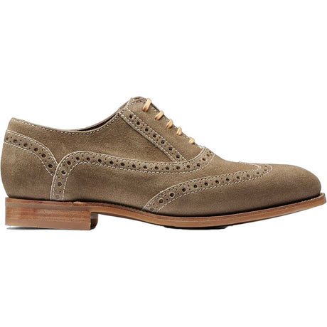 BARKER Grant Shoes - Mens Brogues - Taupe Suede