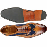 BARKER Keiran Brogue Shoes - Mens - Cedar Calf & Navy Suede