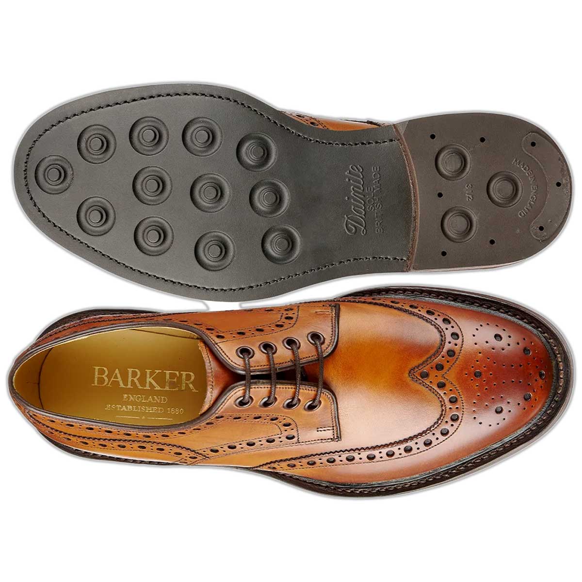BARKER Kendall Shoes - Mens Brogues - Cedar Calf