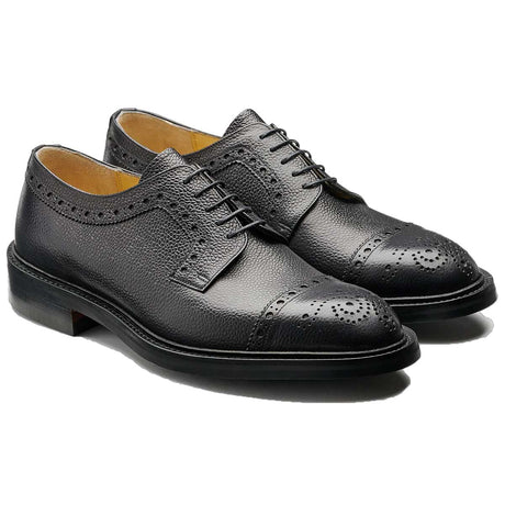 BARKER Keswick Shoes - Mens Brogues - Black Grain