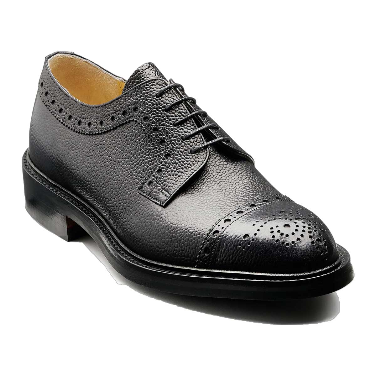 BARKER Keswick Shoes - Mens Brogues - Black Grain