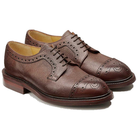 BARKER Keswick Shoes - Mens Brogues - Chocolate Grain