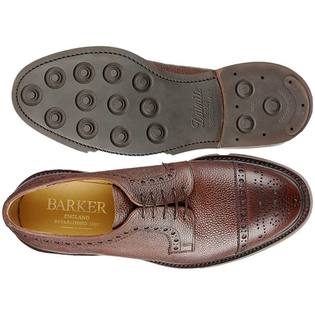 BARKER Keswick Shoes - Mens Brogues - Chocolate Grain