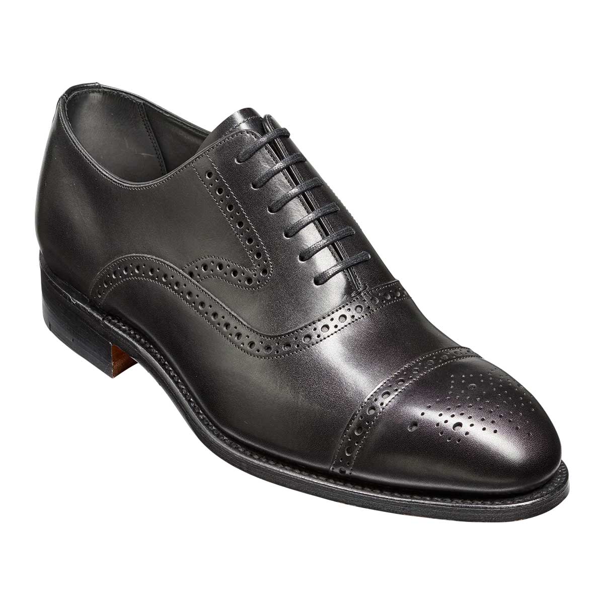 BARKER Lerwick Shoes - Mens Oxford Brogues - Black Calf