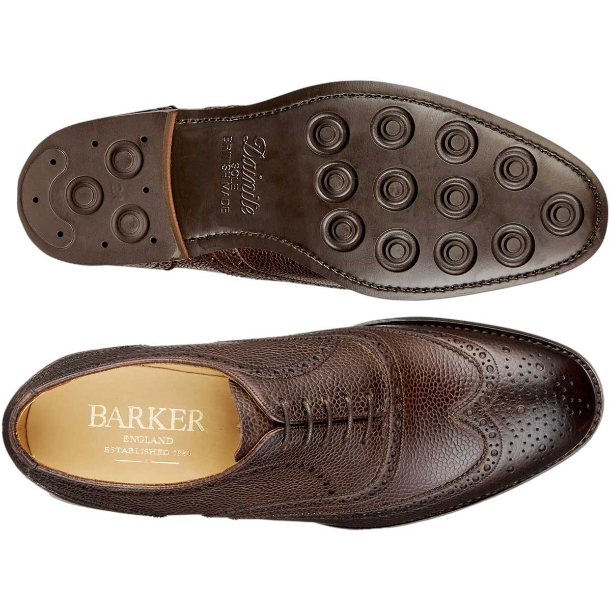 BARKER Malton II Shoes - Mens Brogue - Chocolate Grain