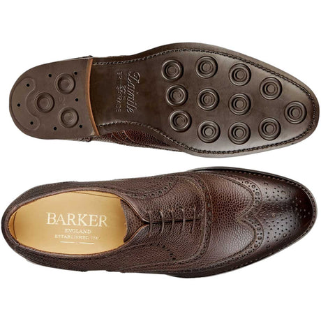 BARKER Malton II Shoes - Mens Brogue - Chocolate Grain