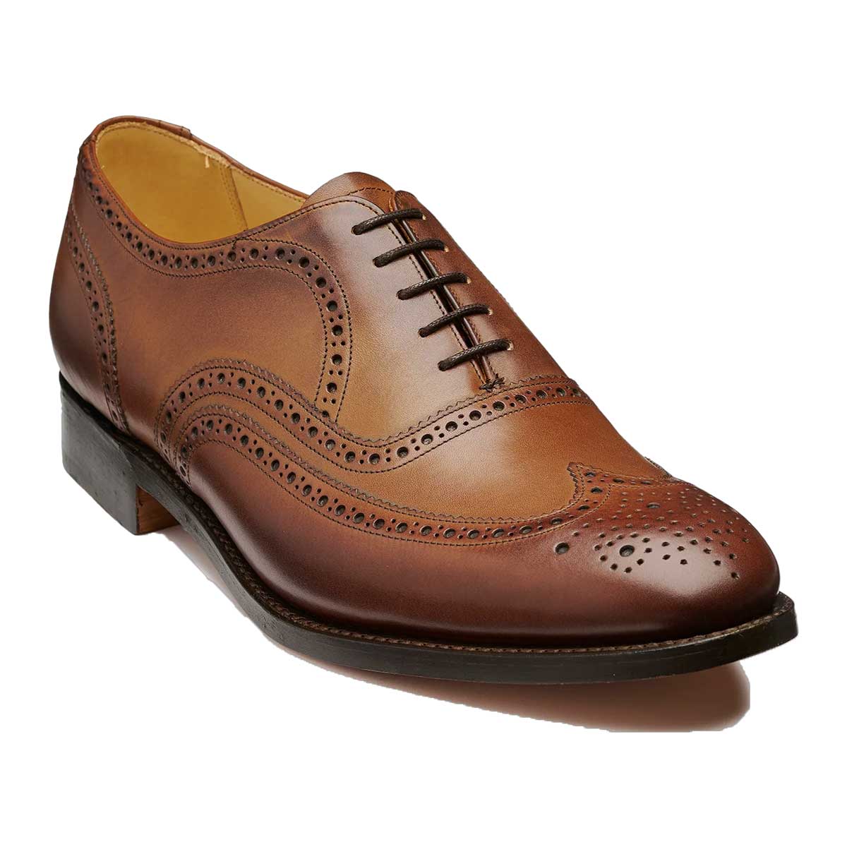 BARKER Malton Shoes - Mens Oxford Brogue - Brown Calf