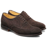 BARKER Malton Shoes - Mens Oxford Brogue - Ebano Suede