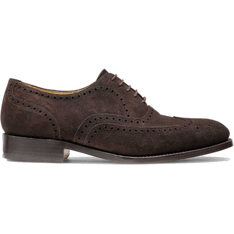 BARKER Malton Shoes - Mens Oxford Brogue - Ebano Suede