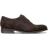 BARKER Malvern Shoes - Mens Toe Cap Oxford - Ebano Suede