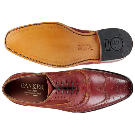BARKER McClean Shoes - Mens Brogue - Rum & Mustard