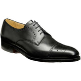 BARKER Mowbray Shoes – Mens Semi-Brogue Oxford – Black Calf