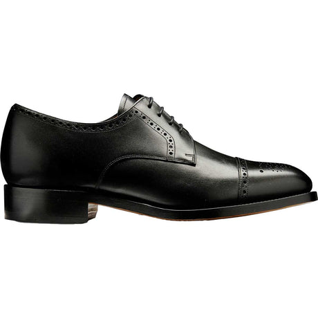 BARKER Mowbray Shoes – Mens Semi-Brogue Oxford – Black Calf