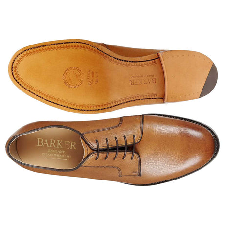 BARKER Nairn Shoes – Mens Country Derby Dainite Sole – Tan Fine Grain