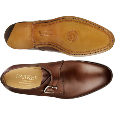 BARKER Northcote Single Monk Strap Shoes - Mens - Ebony Calf