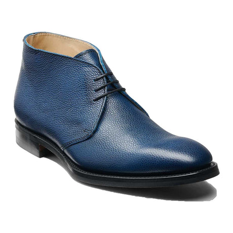 BARKER Orkney Boots - Mens Chukka Boots Dainite Sole - Navy Grain