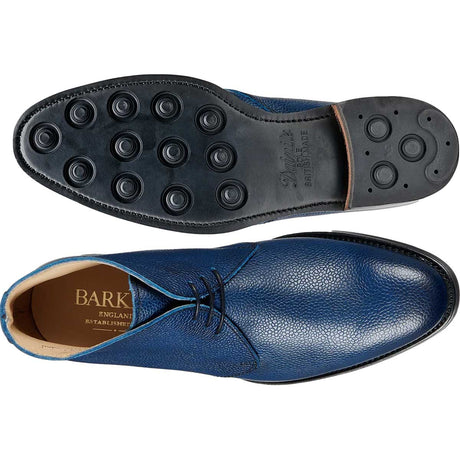 BARKER Orkney Boots - Mens Chukka Boots Dainite Sole - Navy Grain
