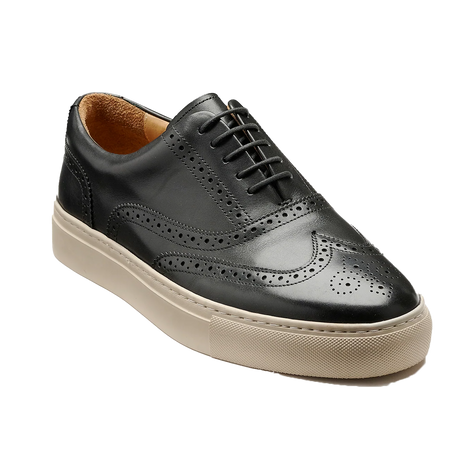 BARKER Owen Shoes - Men's Brogue Sneaker - Black Calf