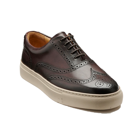 BARKER Owen Shoes - Men's Brogue Sneaker - Mocha Calf