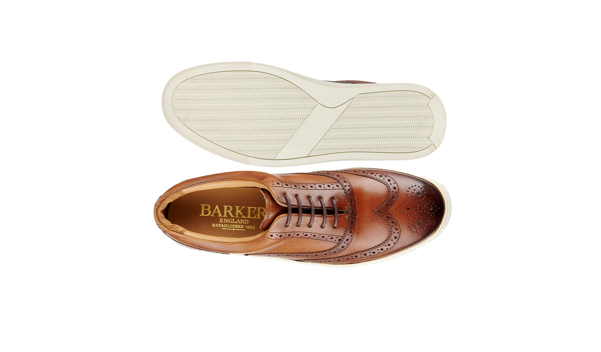 BARKER Owen Shoes - Men's Brogue Sneaker - Walnut Calf