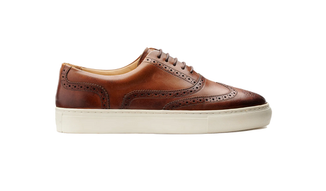 BARKER Owen Shoes - Men's Brogue Sneaker - Walnut Calf