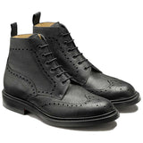 BARKER Pennine Boots - Mens Derby Brogue - Black Grain