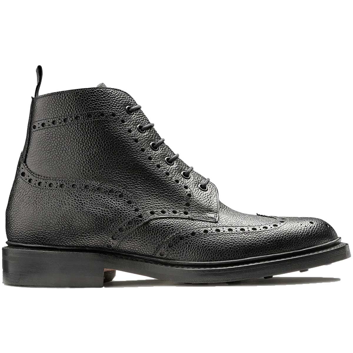 BARKER Pennine Boots - Mens Derby Brogue - Black Grain