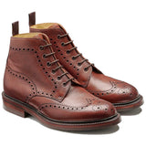 BARKER Pennine Boots - Mens Derby Brogue - Cherry Grain
