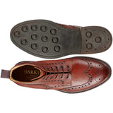 BARKER Pennine Boots - Mens Derby Brogue - Cherry Grain