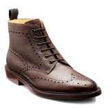 BARKER Pennine Boots - Mens Derby Brogue - Chocolate Grain