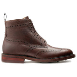 BARKER Pennine Boots - Mens Derby Brogue - Chocolate Grain