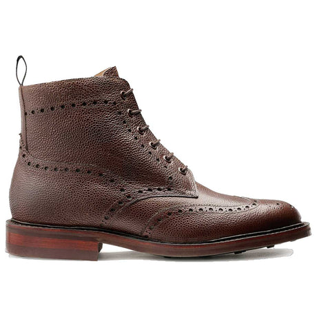 BARKER Pennine Boots - Mens Derby Brogue - Chocolate Grain