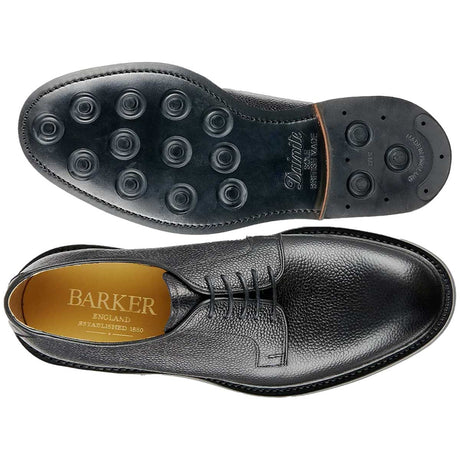 BARKER Penrith Shoes - Mens Derby - Black Grain