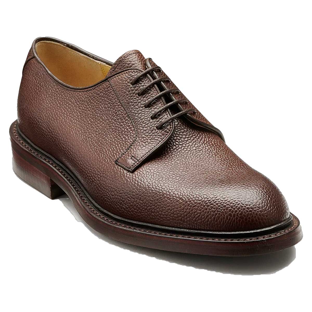 BARKER Penrith Shoes - Mens Derby - Chocolate Grain