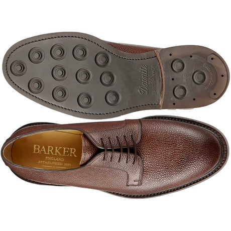 BARKER Penrith Shoes - Mens Derby - Chocolate Grain