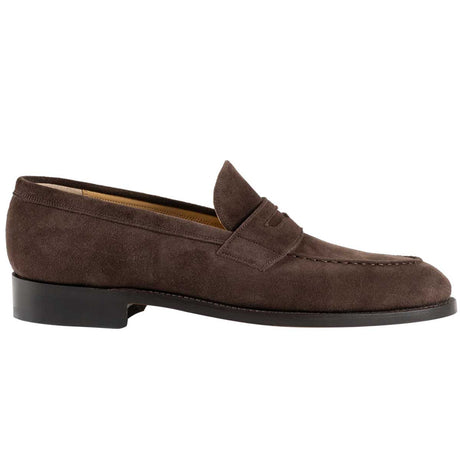 BARKER Shoes Braunton - Classic Leather Loafers - Dark Brown Suede